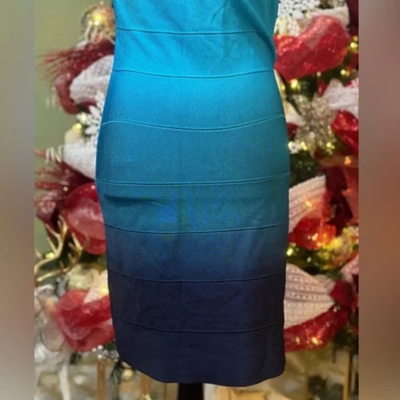 INC International Concepts Blue Gradient Mini Dress - Picture 8 of 10